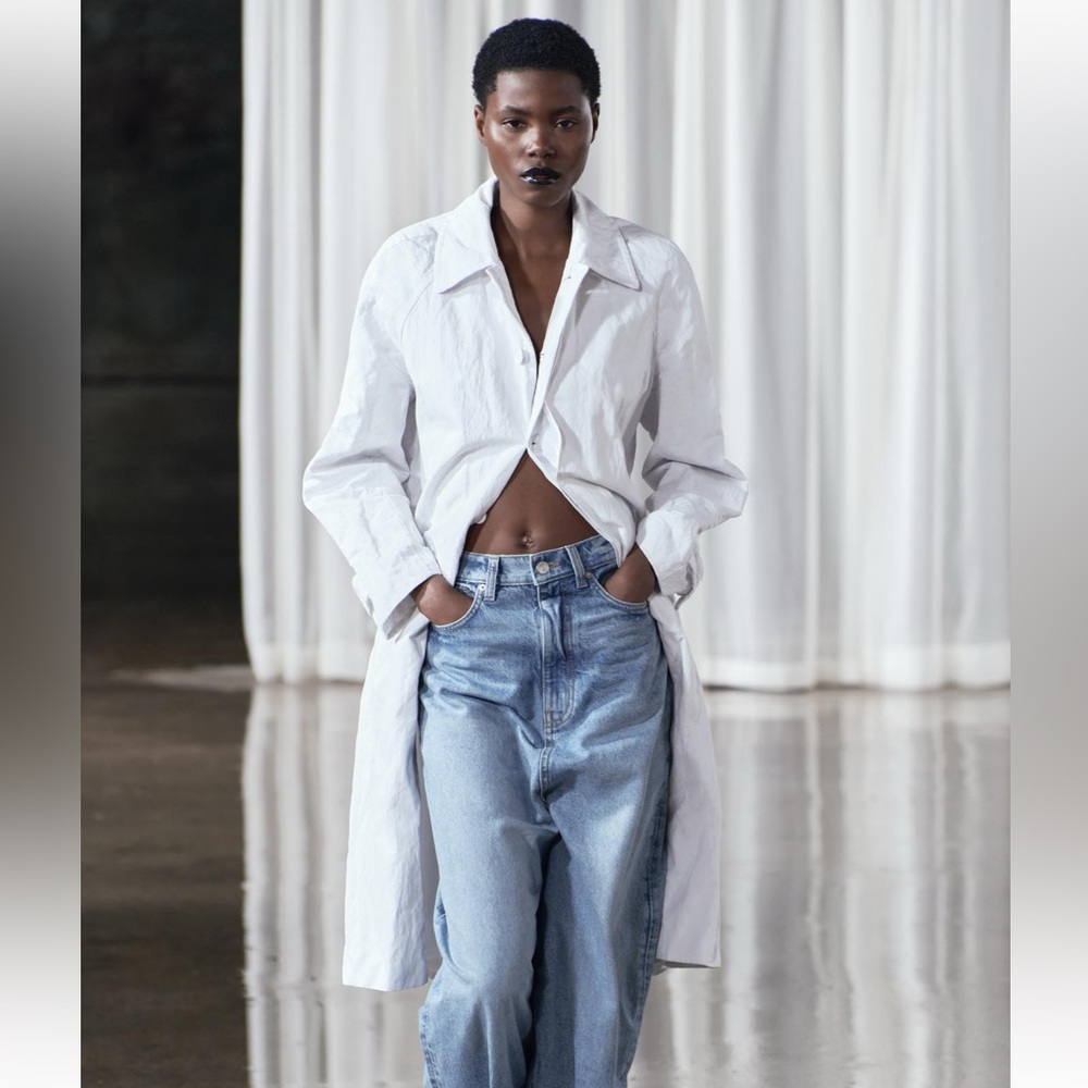 Zara wrinkled trench coat